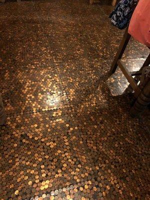 Pennies in the floor