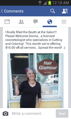 Meet Donna she is a New Stylist here at Hair Glamour..Specializing in Caucasian and multi-ethnic Hair coloring and cutting!