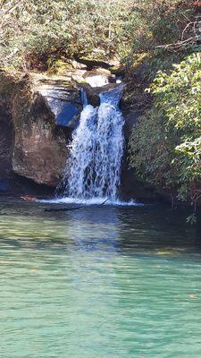 One of several waterfalls pouring into Lake Jocassee, only accessible by boat!