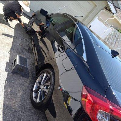 Adding the tire shine to give it that "detail look"!...