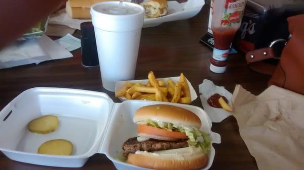 Burger, fry, drink. Prefection.