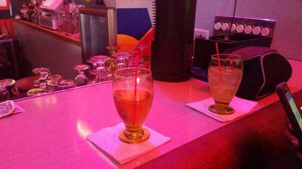 Crown royal spritzer and Peach ciroc cooley