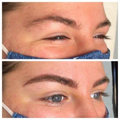 Before and after microblading