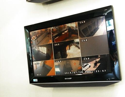 Video Surveillance Monitor in the Office at Safeguard Self Storage, 85 Weyman Ave, New Rochelle, NY 10805