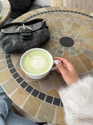 I got a matcha latte with a pump of vanilla. It was nice and toasty