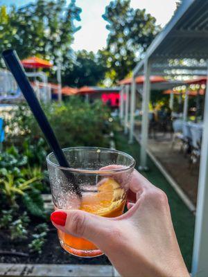 Aperol Spritz in the garden area