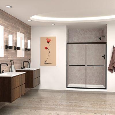 Silhouette engineered solid surface shower from Samuel Mueller.