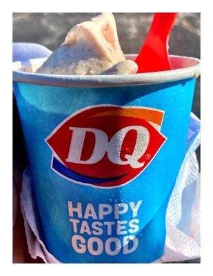 New York Strawberry Cheesecake Blizzard!.Mini! Sunday Morning Treat! DQ Aurora IL .