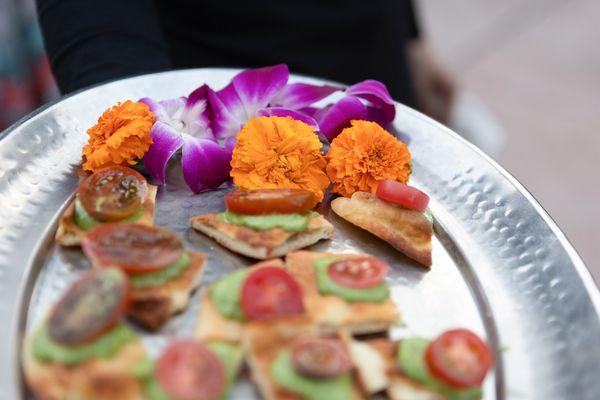 Vegan pizzetta appetizer