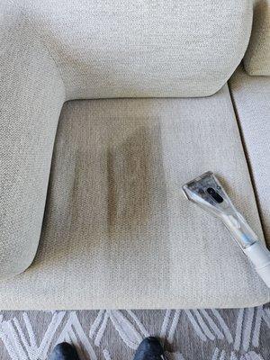 Couch cleaning before and after