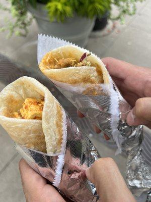 Paneer kathi roll and chicken kathi roll