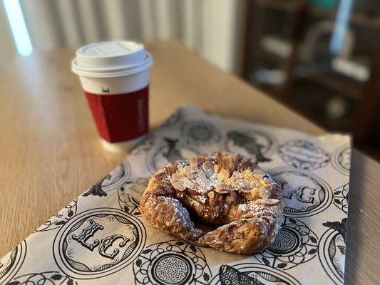 Almond Croissant with Almond Milk Latte