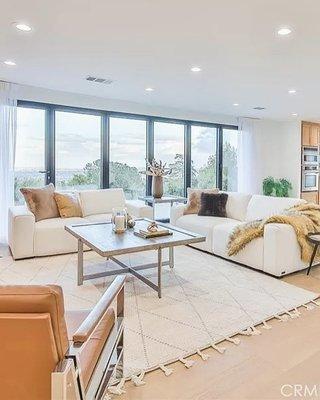 Staged living room in Rancho Palos Verdes