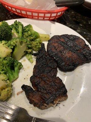 Burnt Broiled Ribeye Steak