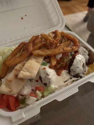 Falafel Over Rice Platter