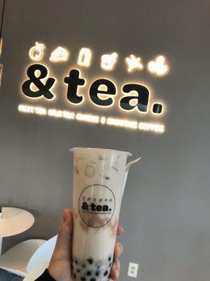 Taro Green Milk Tea with Boba