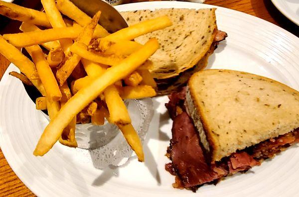 Pastrami on rye with fries