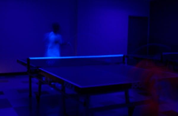 'Glow in the dark' Ping Pong in our Party room