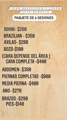 LÁSER HAIR REMOVAL PRICE