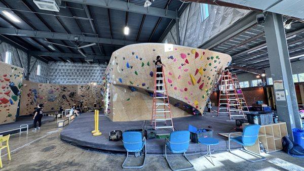 Climbing walls.