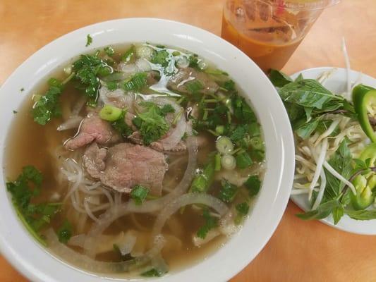 #1 combo pho and thai tea