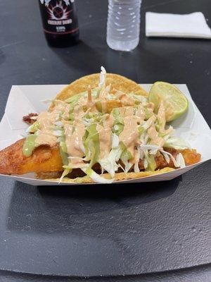 Beer battered fish taco