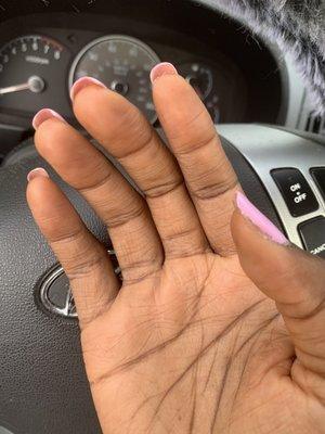 Right hand of a gel color change.