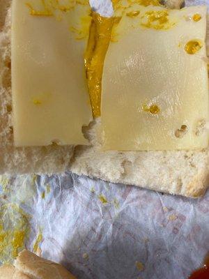 Cheese, bread and mustard