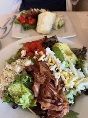 Grilled Chicken & Avocado Wrap and a Cobb Salad