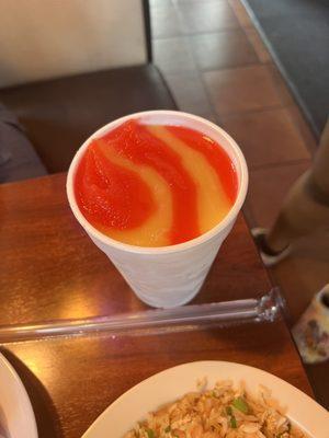 Frozen Hurricane (Mix of Daiquiri/Margarita) - 16 oz two flavors and also Maui