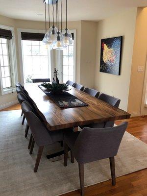 Dining table and rug from Modern Studio.