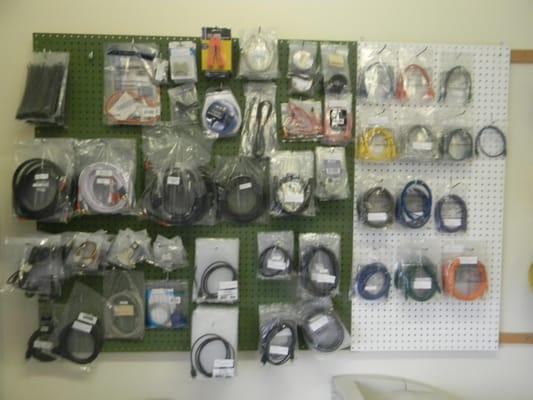 The Data-Link West Office Cable selection board.  We have Cables for all needs.  Just give us a call  360-306-8175