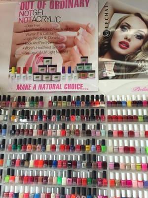 Diverse array of nail polish, matte, gel and mood gel polish at reasonable prices