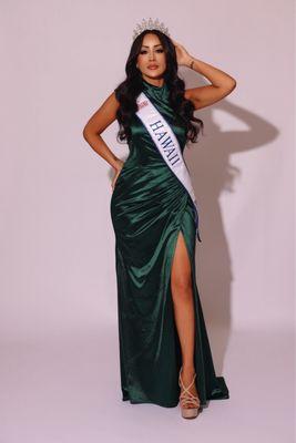 My official Ms. Hawai'i United States gown I had altered from Lucy to fit me like a glove