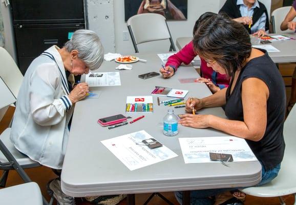 PAL Volunteer Appreciation Event 2014, Card Printmaking