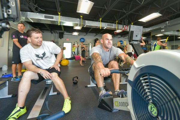 Some of the fellas getting after it with some rowing intervals!