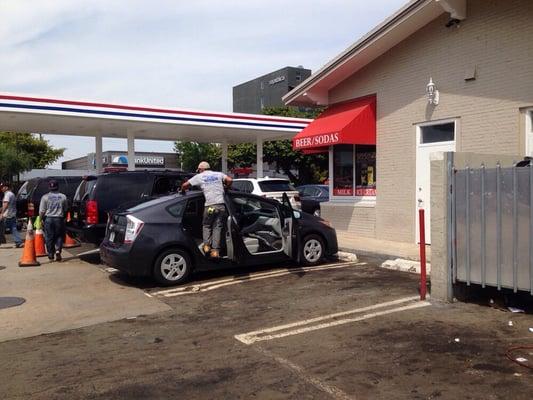 My Prius getting a wax.