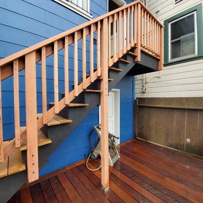 Redwood railing