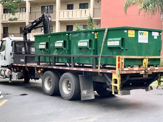 Yacell delivering new dumpsters!