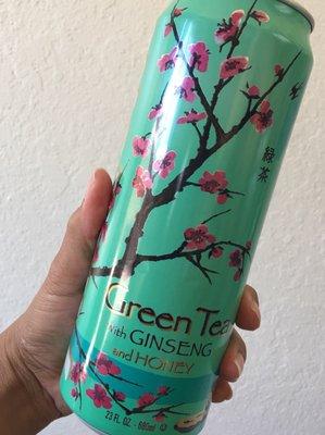 They have my fav: Arizona Green Tea with ginseng and honey.