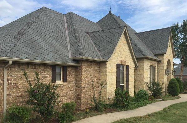 Designer GAF Sienna shingles and copper finials