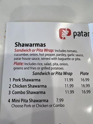 Menu