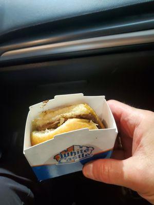 White Castle Slider (90 cents each)  at 1 AM in the car.  Delicious--Get a 4 Pack to fill you up.