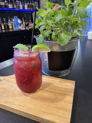 Berry Mojito made with Nicolosi's homemade Berry sauce