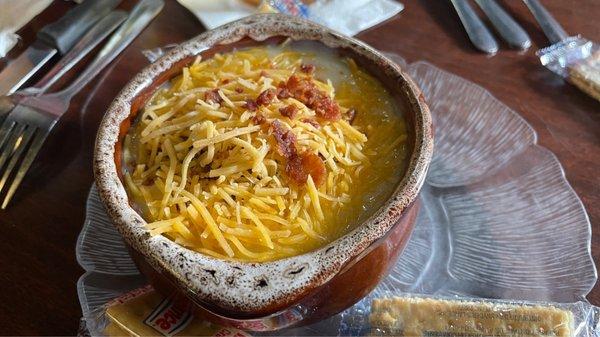 Potato soup. Thick and very tasty