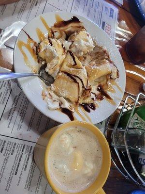 Fried cheese cake & coffee.