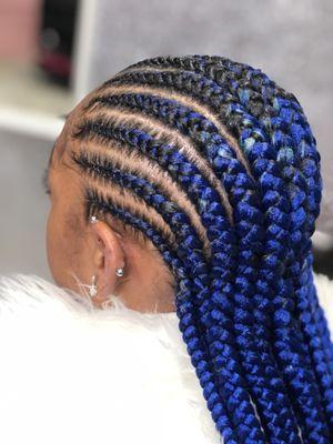 Colored Stitch Cornrow Braids @ Lollipoppin Hair Studio Fort Washington MD