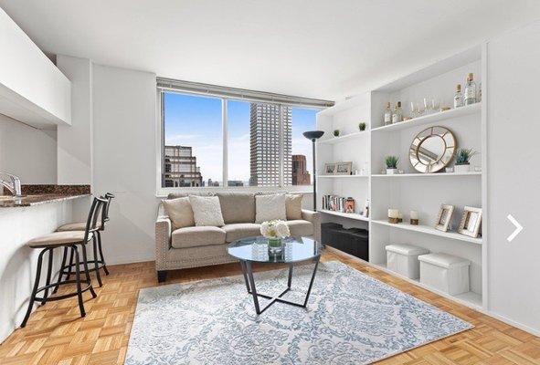 Living room with bookshelf