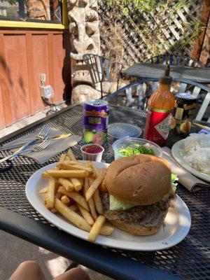 Kalua Pork Sandwich and Seaweed Salad