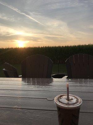 #BlackEarthJavaSummer 2018 enjoying my morning coffee in my backyard and watching the sunrise!